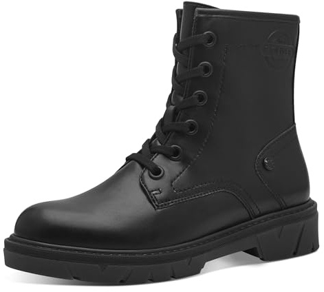 s.Oliver Damen Schnürstiefelette flach, schwarz, (BLACK NAPPA), 40