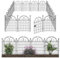 Getlay Tall Garden Animal Barrier with Gate, 36in(H)×30.6ft(L) 14 Panels Dog Digging Barrier, Black Heavy Duty Metal Temporary Defense Fence for Outdoor Yard