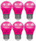 LUTW Ampoule LED Couleur Rose E27, 5W Équivalent Incandescence 40W, G45 Mini Globe Ampoule Écoénergétique Colorée pour Mariages, Halloween, Noël Décoration d'ambiance, Lot de 6