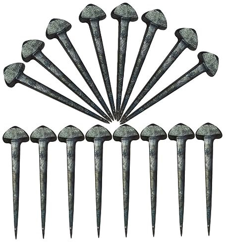 CIYODO 50 Clavos de Herradura estables de Hierro Almohadillas de Repuesto para uñas de Herradura pequeñas Herramientas de Repuesto para Equipo de Caballos pequeños Clavos compactos portátiles