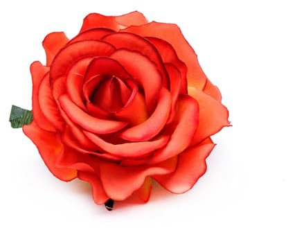 Wisafory 10 Stück Künstliche Blumenköpfe Rosen Blütenköpfe RosenKöpfe Kunst Blumen Rosen Köpfe Kunstblumen Rosen Seidenblumen Dekoration für Hochzeit Party DIY Basteln 11 cm Dunkelorange