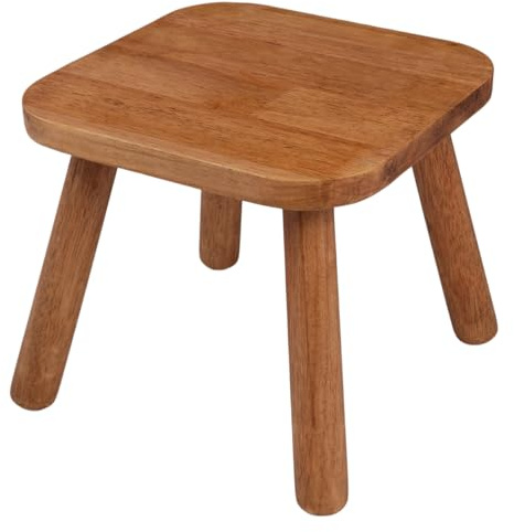 zaowofires Solid Wood Step Stool,Wooden Plant Stool, Wood Plant Stand, Round Footstool, Removable Portable, Small Short Shoe Changing Stool (Walnut, 9.3inch)
