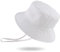 XIAOHAWANG Sombrero de Sol Bebé Verano Sombreros Pescador ala Ancha Algodón Gorra con Protección Solar Anti-UV Gorro de Playa para Infantiles Niños(Blanco Antiguo, 48CM)