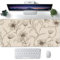 Grand tapis de souris XXL, motif fleurs minimalistes, tapis de bureau pour bureau, sous-main pour clavier d'ordinateur étendu, base antidérapante et bords cousus, 90 x 40 cm