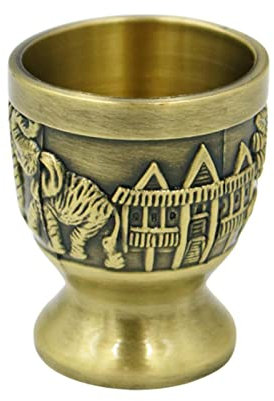 Copas de vino vintage - Copa de elefante | Copa vintage en relieve, taza de metal hecha a mano para contener agua, vino y bebidas, cáliz de metal