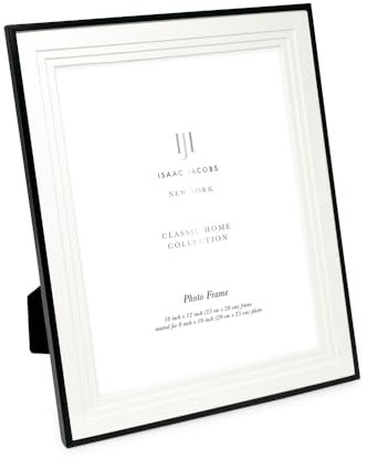 Isaac Jacobs Metall-Bilderrahmen, 3-fach mattiert, klassischer Metall-Bilderrahmen, für Tisch- und Hänge-Display, Fotogalerie und Wandkunst (25,4 x 30,5 cm) schwarz (matt) 20,3 x 25,4 cm, Schwarz