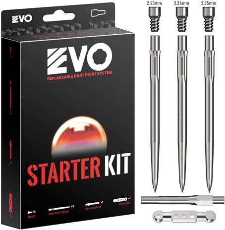 Caliburn Evo Darts Point System, Starter Kit inkl. Punkte, Punkt-Werkzeug, Zapfen und Punkttreiber