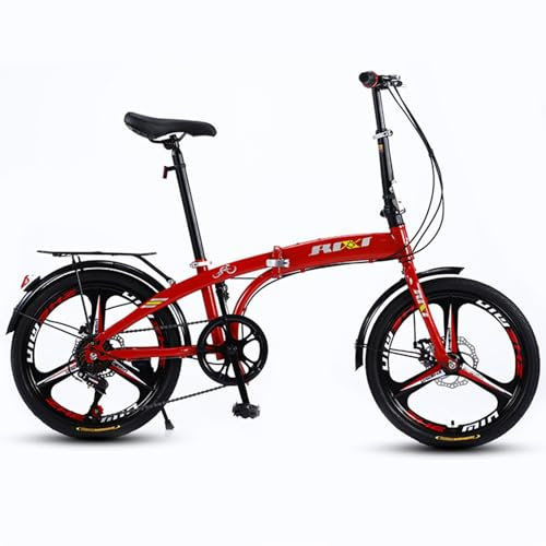 QXIWAOE Faltrad 20 Zoll Getriebe Integriertes Rad mit Rack Schlamm Platte Carbon Stahl Leichtes Fahrrad Pendler Fahrrad