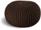 ELYFLAIR® handgefertigter Strickhocker Ø 55cm o. Ø 45cm I Sitzpouf Sitzpuff Bodenkissen Sessel Kissen Sitzhocker Sitzsack - mit eleganter Grobstrick-Optik - Dekoration Interieur (Braun, Ø 55cm)