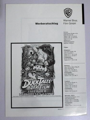 Duck Tales - Jäger der verlorenen Lampe - Dagobert Duck - Werberatschlag