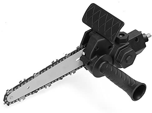 hJNGdU 6 Inch Electric Drill Chainsaw Attachment Compatible Electric Chainsaw Accessory Practical Modification Tool Set(BLACK)