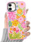 Phoona Floral Case for iPhone 12 / iPhone 12 Pro 6,1, Preppy Cute Flower Girly Aesthetic Pattern Design, Anti-yellowing Soft Slim TPU Shockproof Protection Bumper Cover for Girls Women, Pink 1