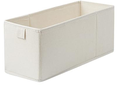 Poludatly Long Storage Container Bin, Narrow Storage Bins, Fabric Small Baskets, Space Saving Foldable Organizer, Durable Sock Basket For Drawer Shelf Closet Counter-top