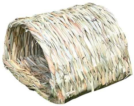Kaninchenhaus, Versteck für Kaninchen, Kaninchenstall, Kaninchenstall, Hideaway, Heu-Tunnel für Tiere, aus Schilf, Kauspielzeug, handgefertigt, Zubehör für