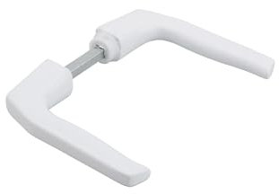 Paire de Béquilles pour Porte, Carré 7 mm, 1 Portée, Blanc, Conçue pour Équiper Les Portes d'entrée Jusqu'à 70 mm d'épaisseur avec Serrure, Aluminium Fondu, Finition Argent Anodisé, THIRARD