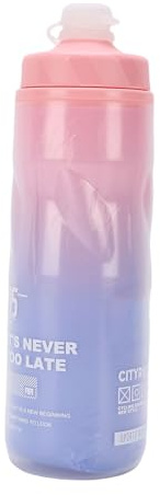 Keenso Bike Water Bottle, Cycling Water Bottle Bike Water Bottles Bike Bottle Water Bottle for Bike Bike Water Bottle 610ml Large Capacity Insulated Squeeze Cycling Drink Bottle (Blue to Pink