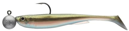 DAIWA GRANDWAVE Slim Shady Sea Gummifisch, 135mm/160mm, Fertig Montiert, Bleikopf, für Pollack und Heilbutt, 2 Stück, Gummi-Shad, Meeresköder