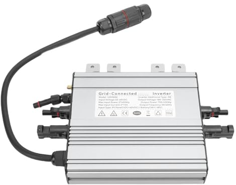 VGEBY Onduleur de Raccordement au Réseau, onduleur Intelligent en Alliage d'aluminium 750 W à Haut Rendement pour Le Système énergétique Domestique et Le Support de Batterie