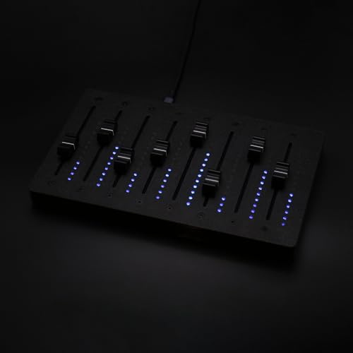 LeTkingok 8 Spur MIDI Fader Controller mit VU Anzeige (Schwarz)