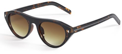 TJUTR Oval Cat Eye Sunglasses for Women, 90s Trendy Retro Oval Sunglasses, Cateye Frame with UV Protection for Driving Travel