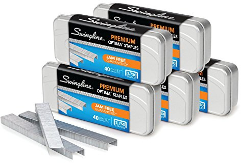Swingline Optima Premium Heftklammern, 6,35 mm Länge, ohne Papierstau, 210 pro Streifen, 3.750/Box, 5 Stück (S7035565)