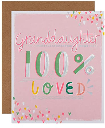 Hallmark Geburtstagskarte für Enkelin mit geprägtem Text