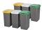 Tontarelli Pack 2 Papelera de reciclaje con 6 compartimentos, 150 litros, fabricado en plástico