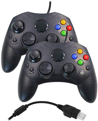 Eaxus® 2er Set Shock Gamepad Geeignet für Xbox Classic. Ergonomischer Controller für Original Xbox (2001). Nicht kompatibel mit Xbox 360 und Xbox One
