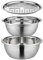 3 En 1 Mandoline Cuisine Avec Passoire Et Bol En Acier INOX, Set De Râpe De Cuisine Trancheuse Avec Récipient Pour Salade Fromage Fruits Légumes Lavage Égouttement
