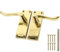 Brass Plated Scroll Door Handle Set, 118mm Victorian Style Internal Lever Latch Pair with Screws & Spindle
