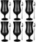 Glasmark 570032-0420518525LD A570032-0420518525LD Lot de 6 verres à cocktail max 480 ml noir + cuillère à café longue en verre + acier inoxydable