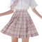 ORANDESIGNE Jupe à Carreaux Femme Plissée Courte Kawaii Patineuse Fille Harajuku Skirt Écolière Japonaise Plisser E-Girl Y2K Mini Jupe Gothique Été Robe Rose M