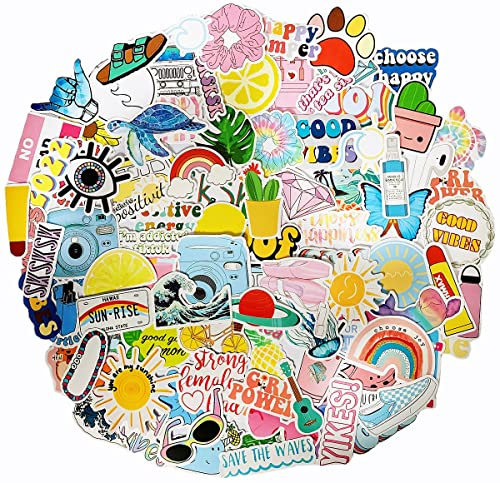 100pcs Cute Stickers for Water Bottles,Cute Vinyl Waterproof Aesthetic Stickers for Hydro Flask, Laptop, Computer, Phone, PC, Skateboard, Luggage for Girls, Kids