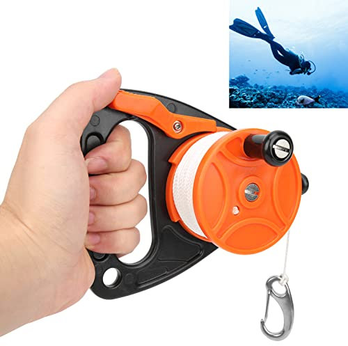 Scuba Dive Reel, 150ft Diving Line Reel, Finger Spool Float Lline Spearfishing Spool Tauchausrüstung mit Griff Kartenposition für Tauchausrüstung Unterwassertauchen