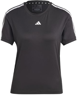 adidas Women's AEROREADY Train Essentials 3-Stripes Tee, Black/White, XS