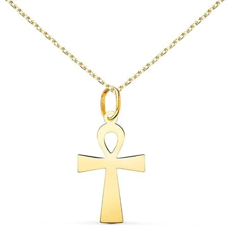 Halskette – Medaille Kreuz des Lebens Gold 18 Karat 750/000 Gelb – vergoldete Kette, Gold