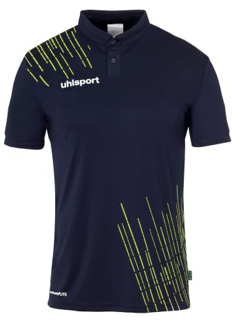 uhlsport Men's Sports Polo Shirt, Navy/Fluo Yellow, XL