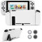 JINGDU Custodia Protettiva Compatibile con Nintendo Switch NS,Custodia Morbida Compatibile con console Switch NS,Custodia in TPU con 4 Impugnature per Pollice，Bianco