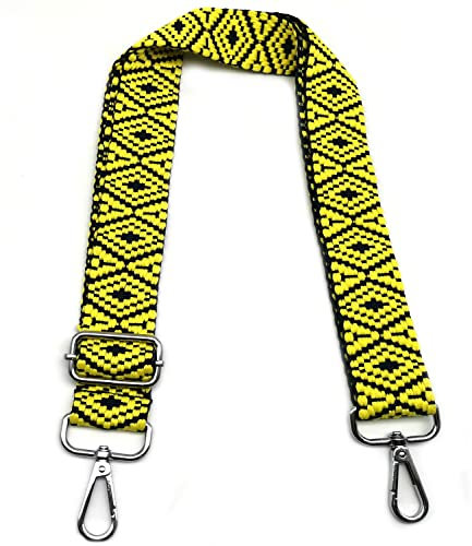 Taschengurte zum Wechseln Gelb, Verstellbarer Schultergurt für Taschen, Taschengurt Breit Karabiner Silber 3.8cm, Stoff Umhängegurt für Taschen, Schulterriemen für Damen Taschen DIY, #3