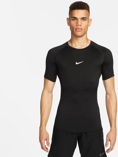 NIKE FB7932-010 M NP DF Tight TOP SS Sweatshirt Men's Black/White Size S