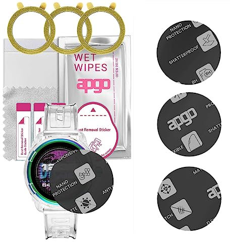 apgo 3x MATTE Vetro protettivo ibrido compatibile con Diesel ON Fadelite Smartwatch, nano vetro flessibile, ottimo sostituto del vetro temperato, resistente ai graffi, colla totale