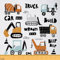 Bagger Polsterung Stoff,Cartoon Bau Fahrzeug Lkw Stoff Durch den Hof für Kinder Jungen Mädchen Teens,Netter Maschinen Bulldozer Kran Im Freien Stoff für Steppnähen,Blauorange,460x150 (HxB)