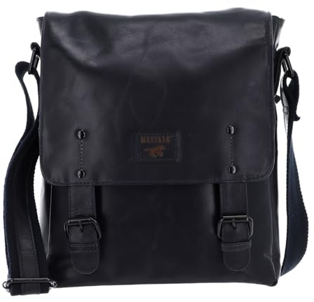 MUSTANG Leder Schultertasche Umhängetasche Natal Paola Shoulder Bag Navy dunkelblau