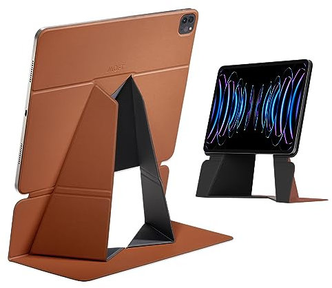 MOFT Tablet Ständer für Schreibtisch, Leder Folio Verstellbarer iPad Ständer Magnetische Hülle mit Mehreren Betrachtungswinkeln, Kompatibel mit iPad Pro 11-in 2020-2022/iPad Air 2022/2020