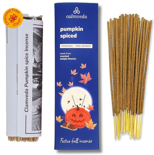Halloween Pumpkin Spice Duft Räucherstäbchen – (80 Räucherstäbchen), ohne Kohle, hergestellt aus recycelten Blumen | räucherstäbchen Weihnachten fruchtig-würzigem weihrauch