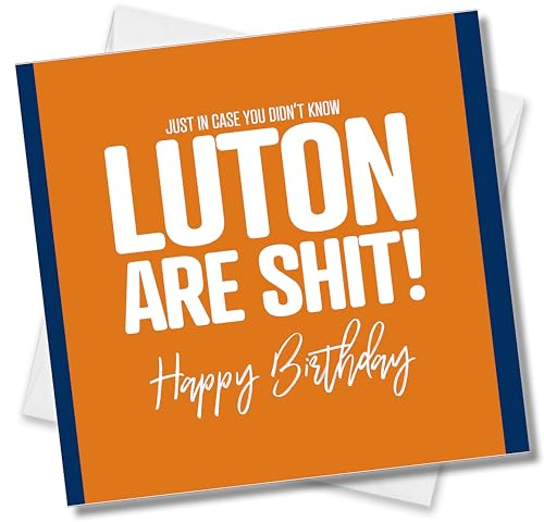 Punkcards Lutton Town FC Geburtstagskarte. Lustige Fußball-Geburtstagskarte. Fußball-Grußkarte von Watford-Fußballfans