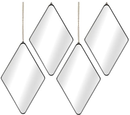 Romimex Spiegel-Set, Schwarz, Polystyrol, 17 x 27 x 1 cm (4 Stück)