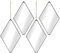 Romimex Spiegel-Set, Schwarz, Polystyrol, 17 x 27 x 1 cm (4 Stück)