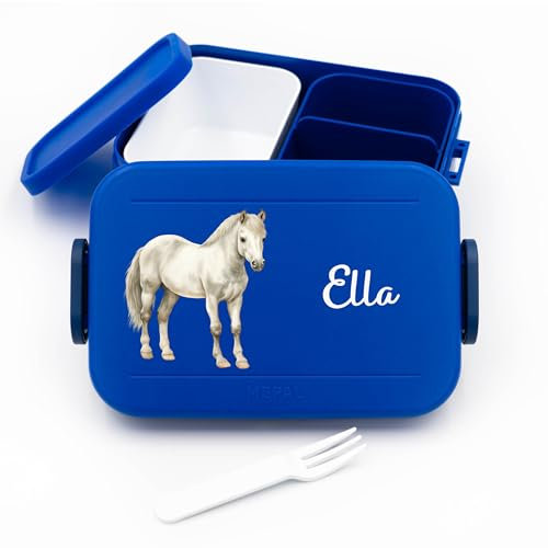 Geschenkfreude Kinder Bento Box Midi Lunchbox für Mepal Bentobox - Personalisierte Brotdose Mädchen - 900 ml - Vivid Blue - Einschulung geschenke personalisiert geschenke kinder