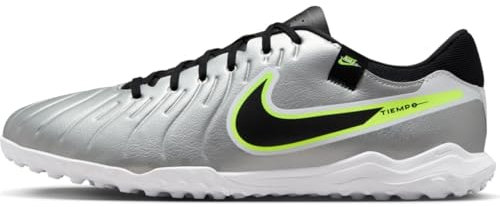 NIKE Men's Legend 10 Academy TF Sneaker, Metallic Silver Black Volt, 9 UK